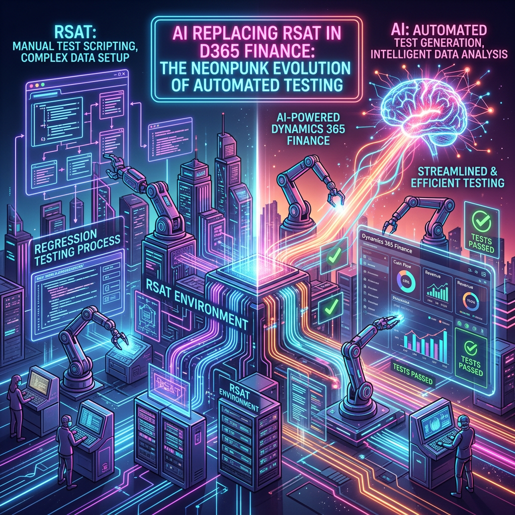 AI replacing manual RSAT testing with automated Dynamics 365 Finance testing environment